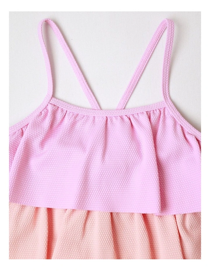 Tiered Ruffle On Piece Bather in Rainbow image 2