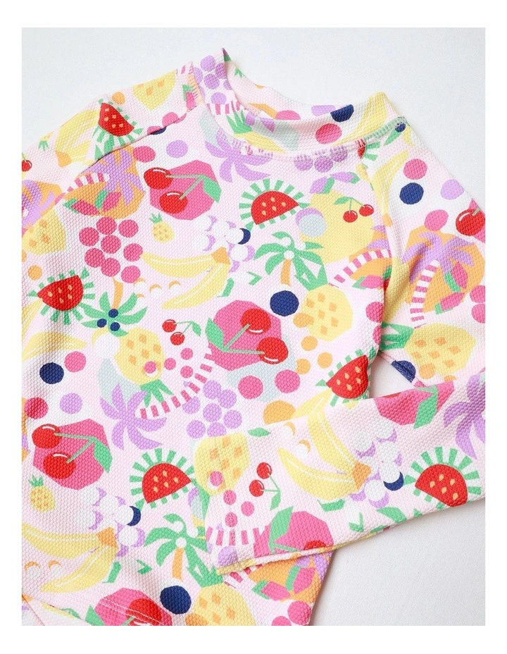 Long Sleeve Rashvest and Short Set in Multicolour image 2