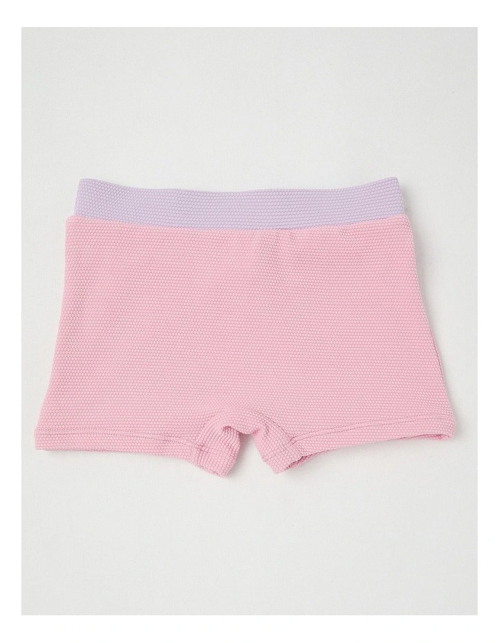 Long Sleeve Rash Vest And Shortie Set in Daisy/Lilac & Pink Splice image 5