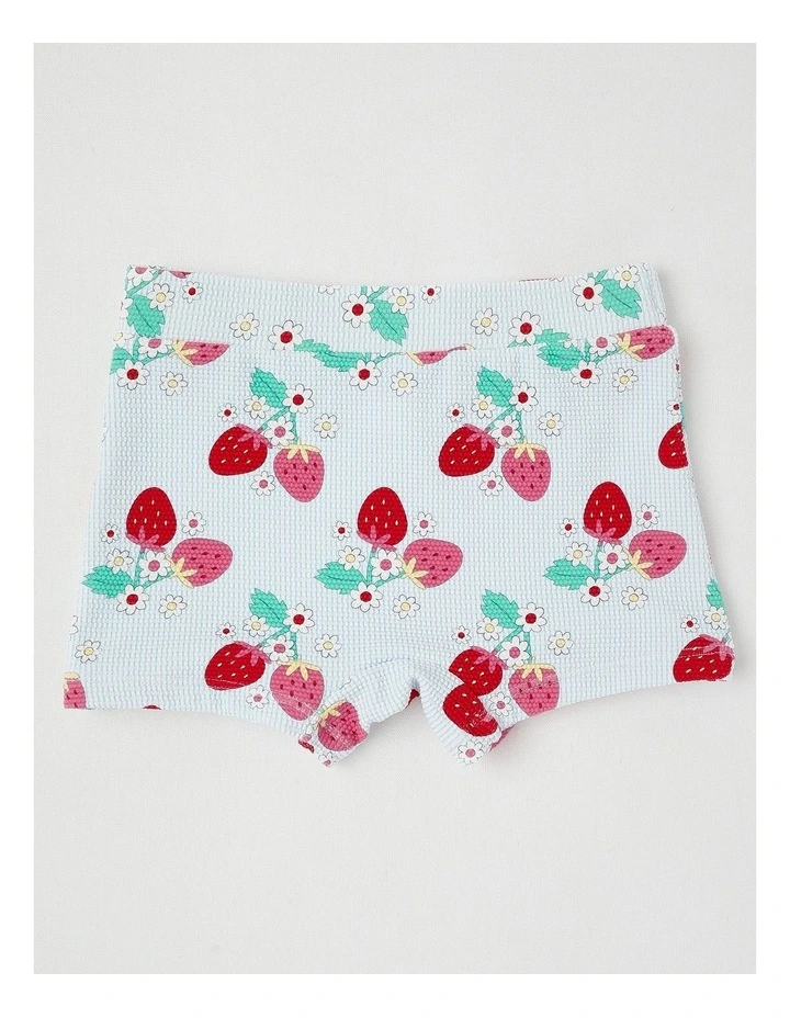 Long Sleeve Rash Vest And Shortie Set in Berry Vines in Light Blue image 4