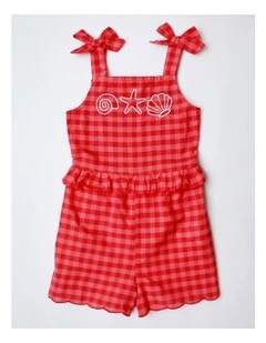 Gingham Playsuit in Red