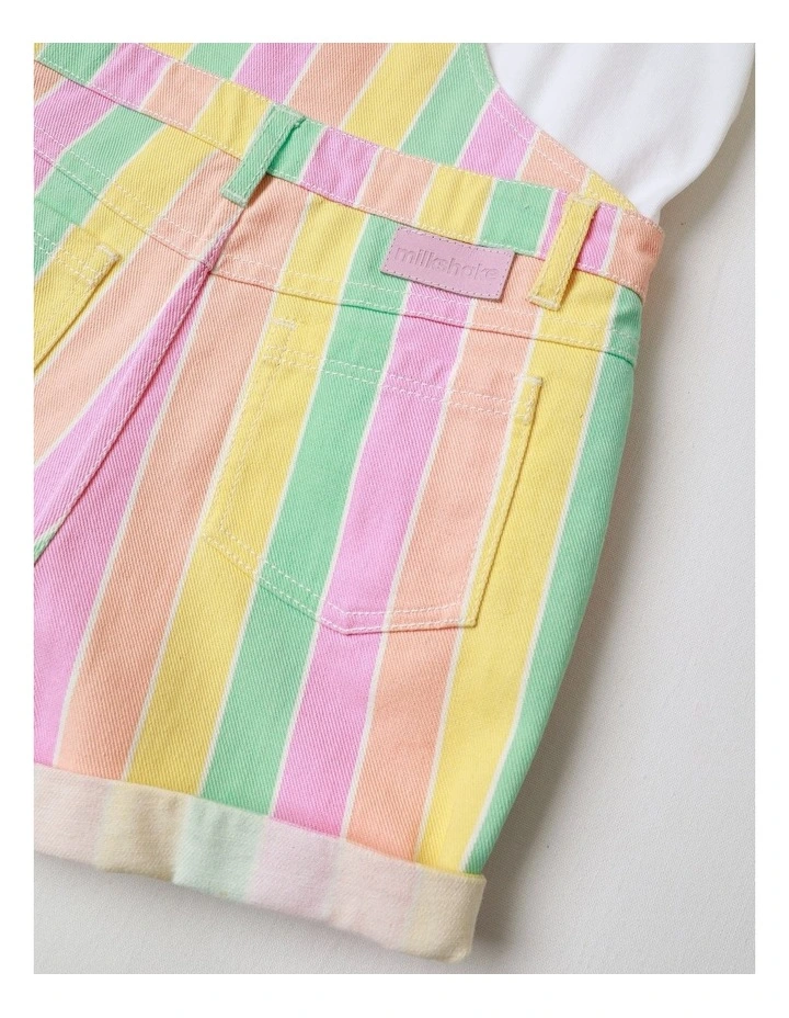 Rainbow Stripe Dungeree with Tee in Rainbow image 5
