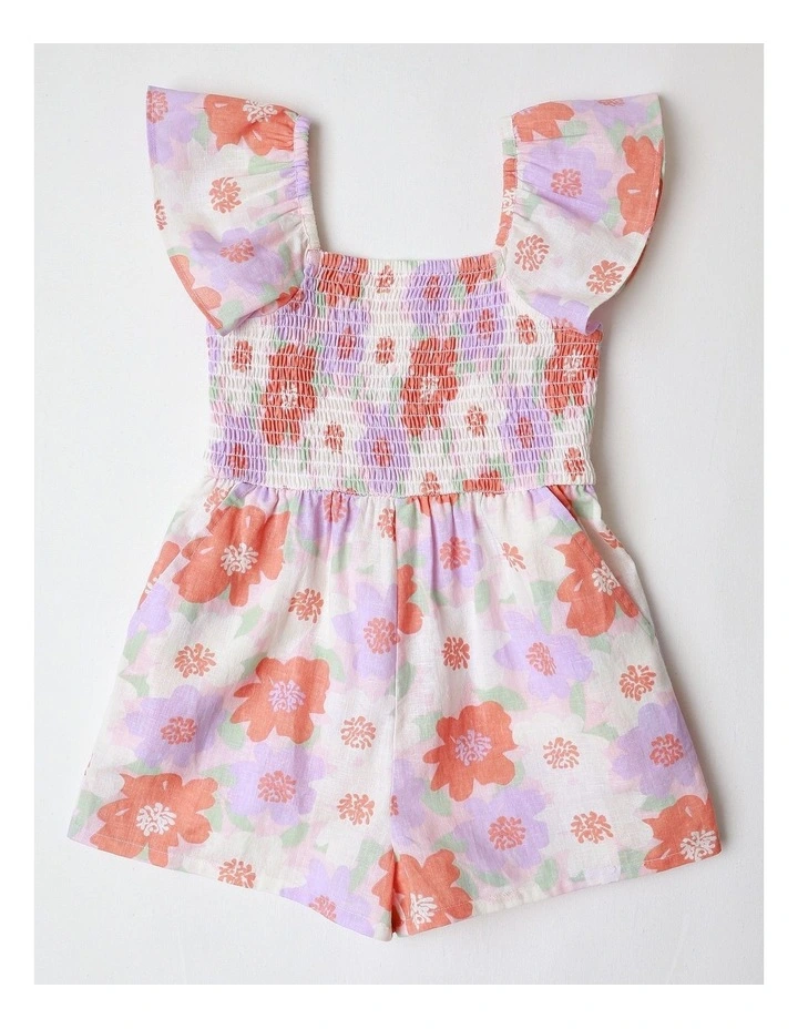 Flounce Sleeve Playsuit in Lilac image 1