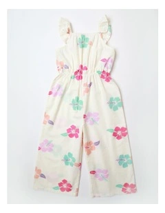 Flutter Sleeve Playsuit in White