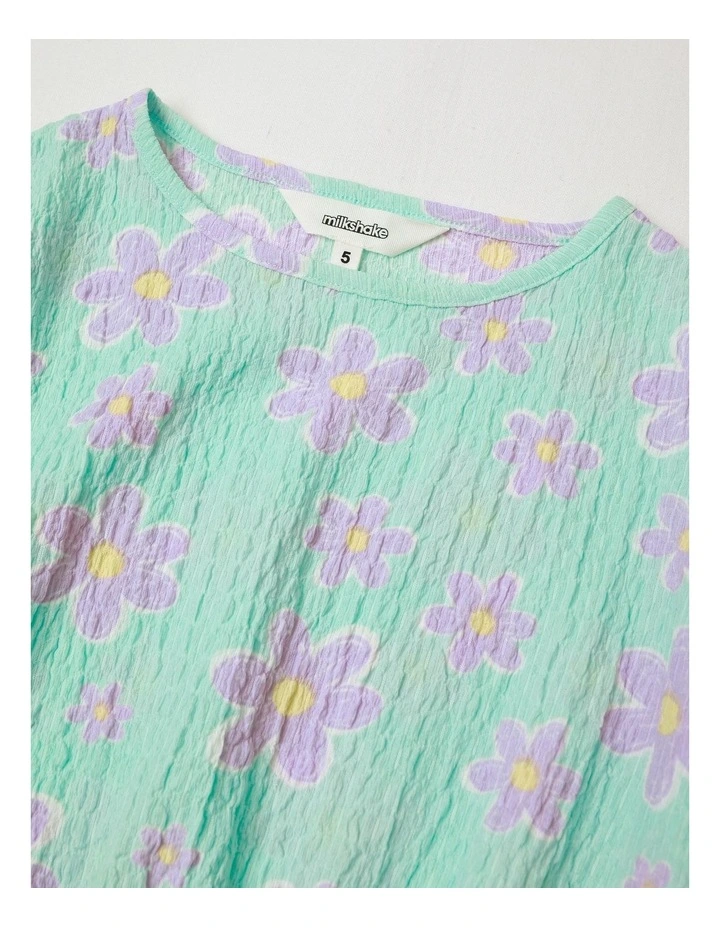 Textured Knit Top And Bottom Set in Green image 2