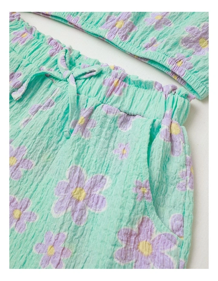 Textured Knit Top And Bottom Set in Green image 4