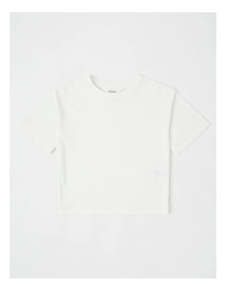 Dungeree Shorts With Badge Pocket & Tee in White/ Pink Ticking Stripe image 5