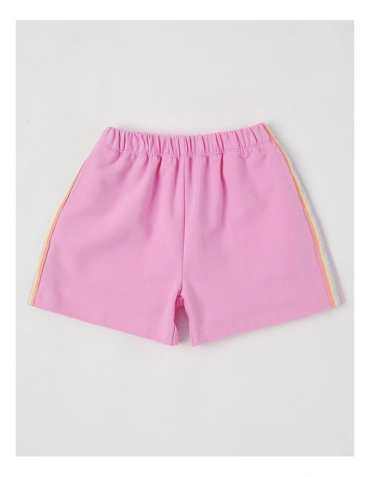 Long Sleeve Sweat Top & Short Set in Pink Stripe image 5