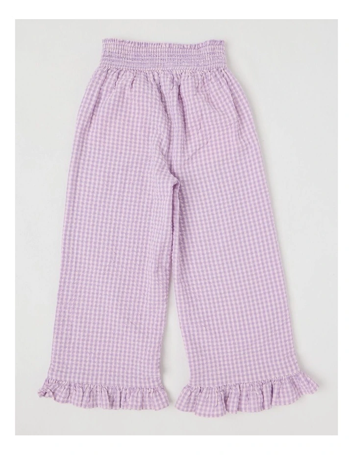 Seersucker Top & Pant Set in Purple Gingham image 4