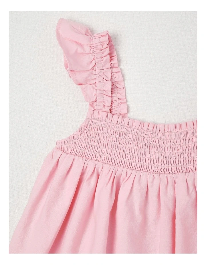 Top & Short Set W/ Broiderie Embroidery Scallop Edge in Light Pink image 2