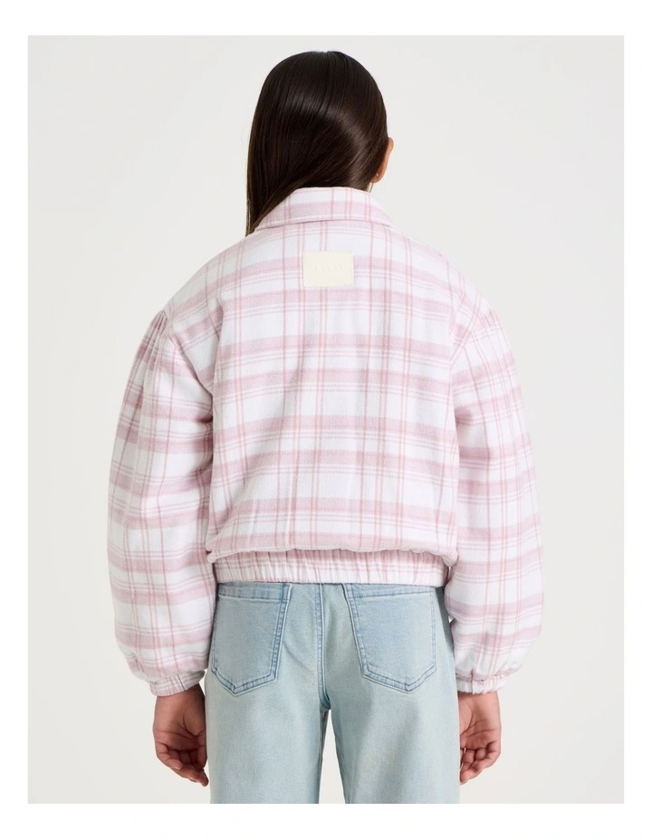 Check Bomber Jacket in Pink image 5