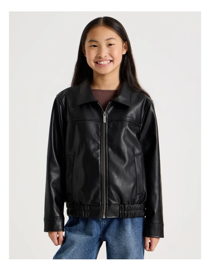 PU Classic Jacket In Black image 1