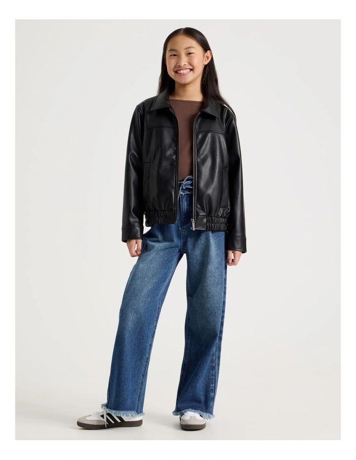 PU Classic Jacket In Black image 2