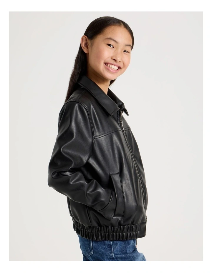 PU Classic Jacket In Black image 3