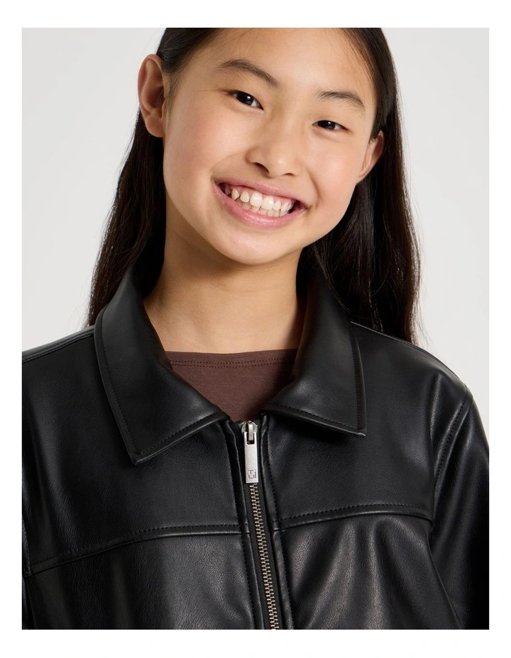 PU Classic Jacket In Black image 4