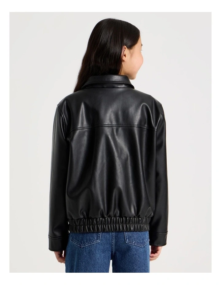 PU Classic Jacket In Black image 5