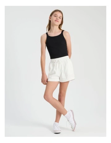Essentials Rib Cami Singlet in Black