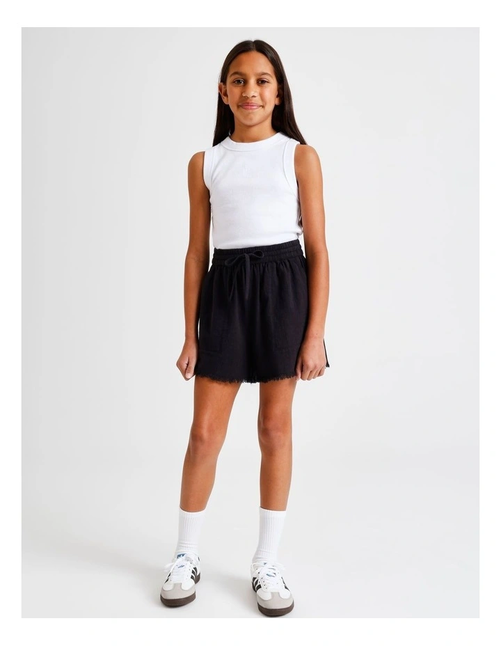 Essentials Rib Racer Back Singlet in White image 2