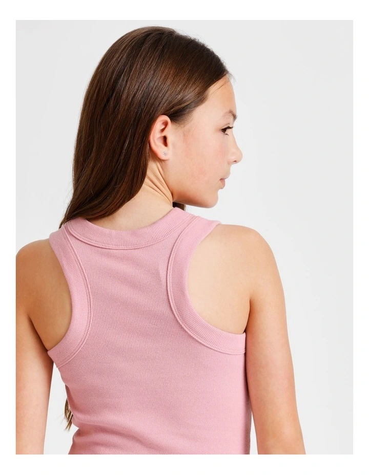 Essentials Rib Racer Back Singlet in Dusty Pink image 5