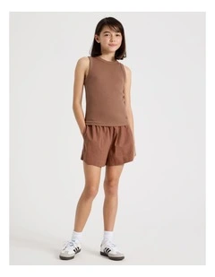Sunday Club Basic Rib Tank in Brown