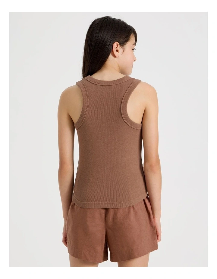 Sunday Club Basic Rib Tank in Brown image 5