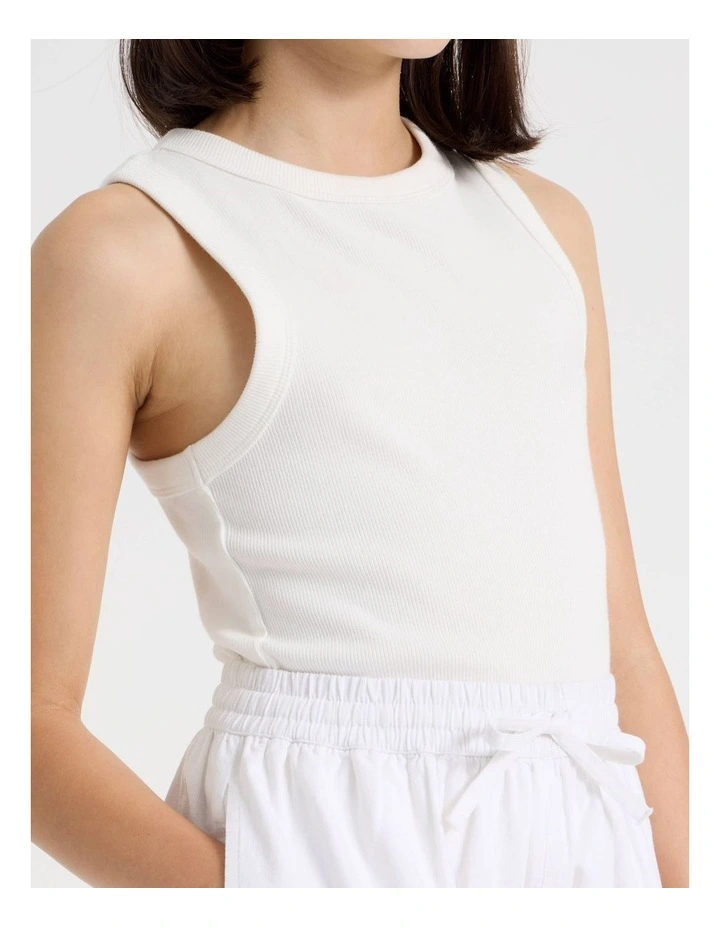 Sunday Club Basic Rib Tank in White image 3