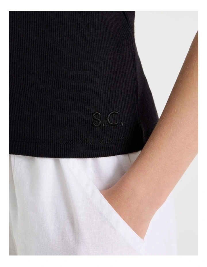 Sunday Club Basic Rib Tank in White image 4
