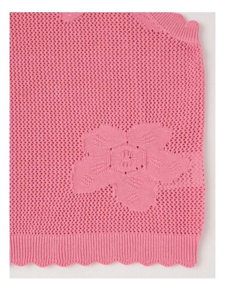 Sleeveless Crochet Knit Tank with Scallop Hem in Pink image 4