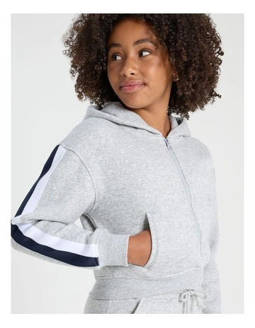 Essentials Zip Thru Hoodie in Grey Marle