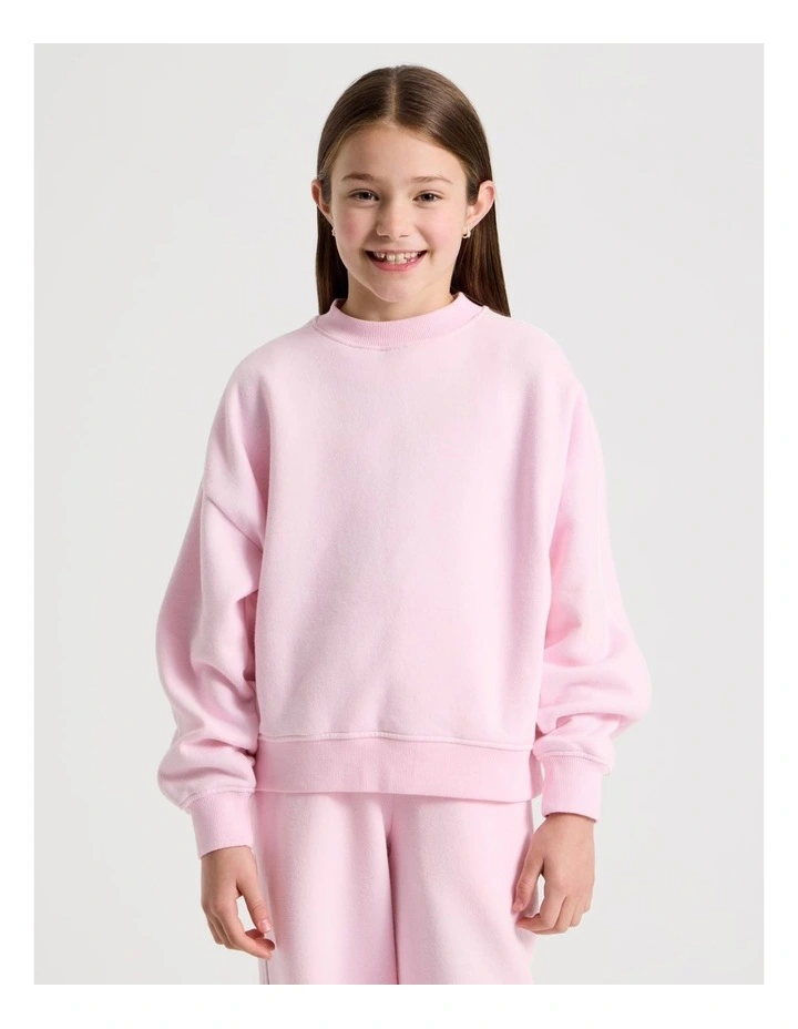 Sunday Club Oversized Crew Sweat in Pink image 3