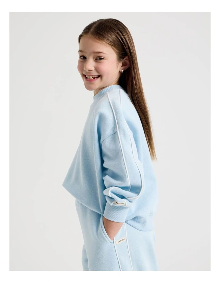Sunday Club Oversized Crew Sweat in Light Blue image 3