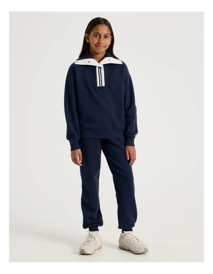 1/4 Zip Sweat Top in Navy image 1