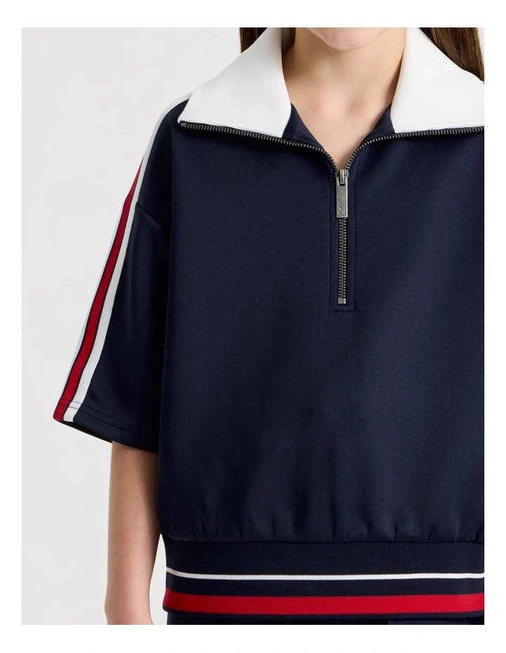 Scuba 1/4 Zip Sweat Top in Navy image 5