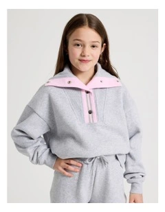 1/4 Zip Sweat Top in Grey