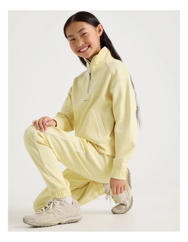 Sunday Club Oversized 1/4 Zip Jumper in Lemon image 2
