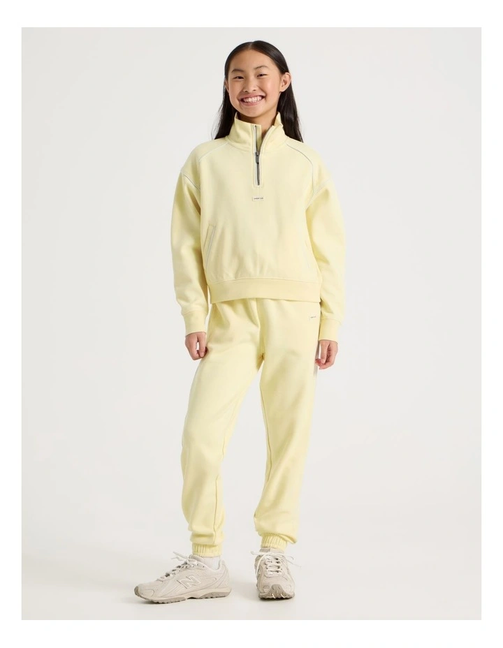 Sunday Club Oversized 1/4 Zip Jumper in Lemon image 3