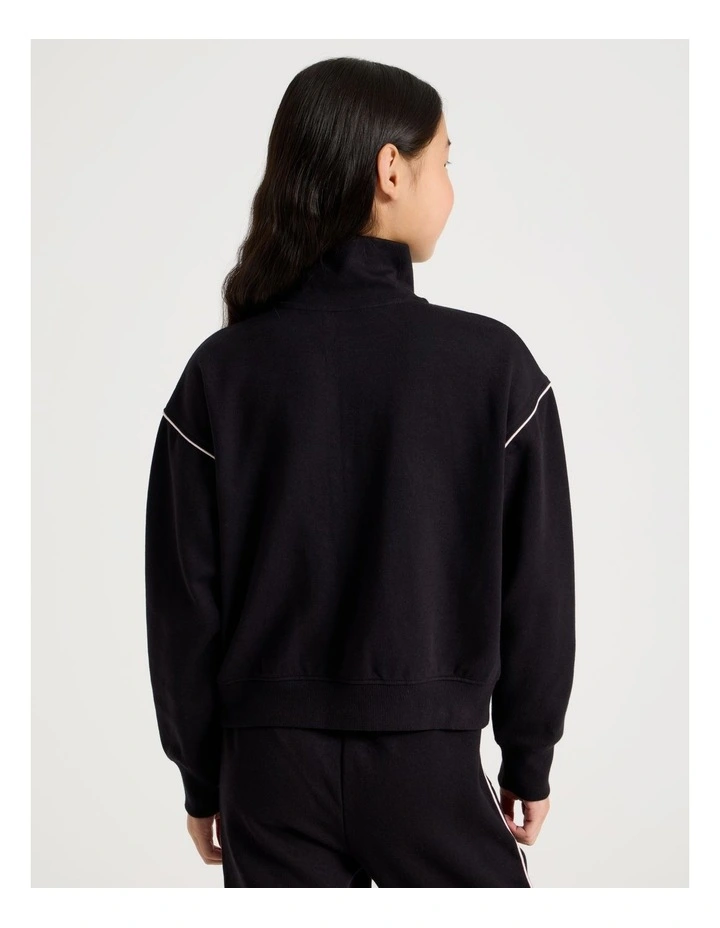 Sunday Club Oversized 1/4 Zip Jumper in Black image 6
