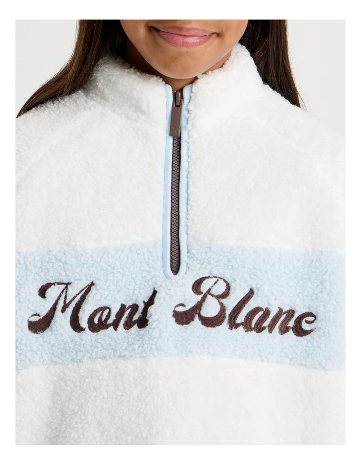 Mont Blanc Contrast Panel Jumper in White image 3
