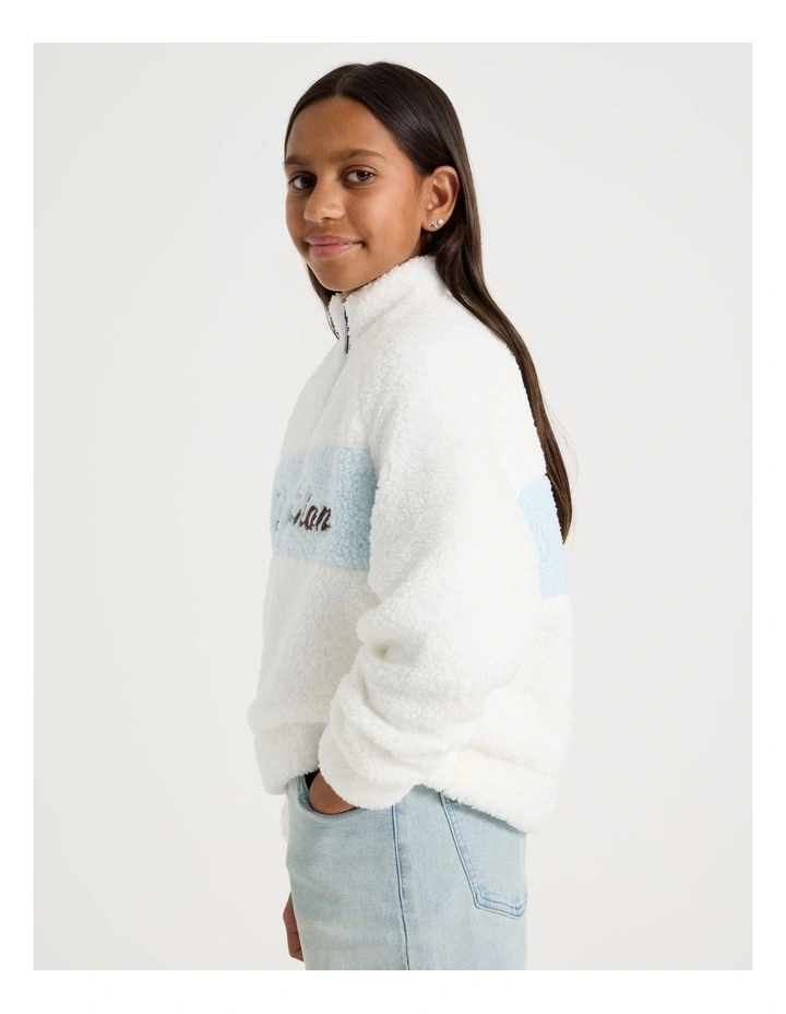 Mont Blanc Contrast Panel Jumper in White image 4