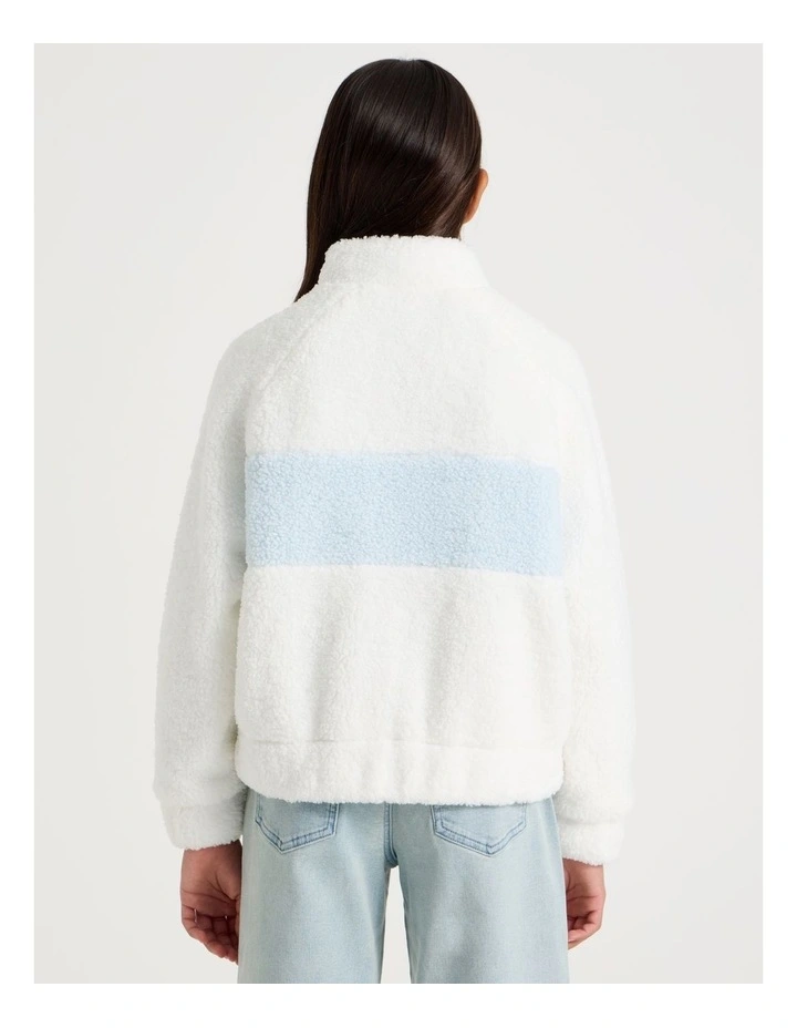 Mont Blanc Contrast Panel Jumper in White image 5