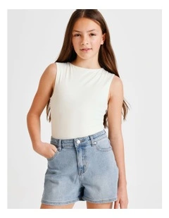 Sleeveless Soft Touch Bodysuit in White