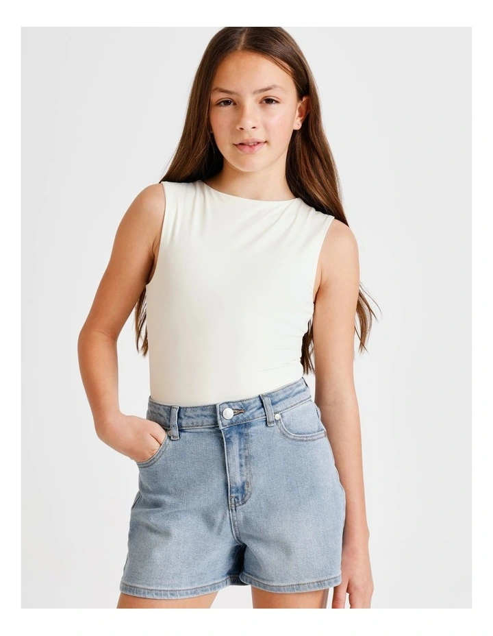 Sleeveless Soft Touch Bodysuit in White image 1