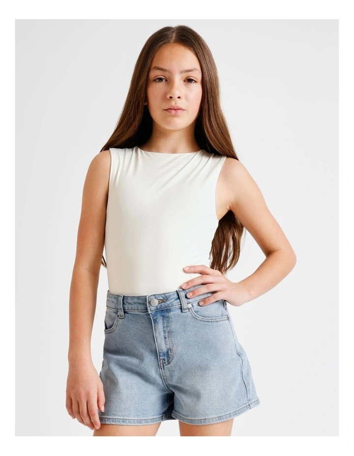 Sleeveless Soft Touch Bodysuit in White image 4