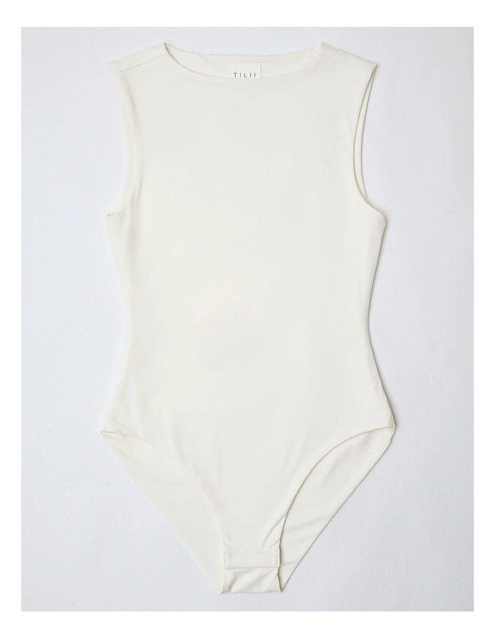 Sleeveless Soft Touch Bodysuit in White image 6