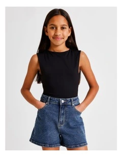 Sleeveless Soft Touch Bodysuit in Black