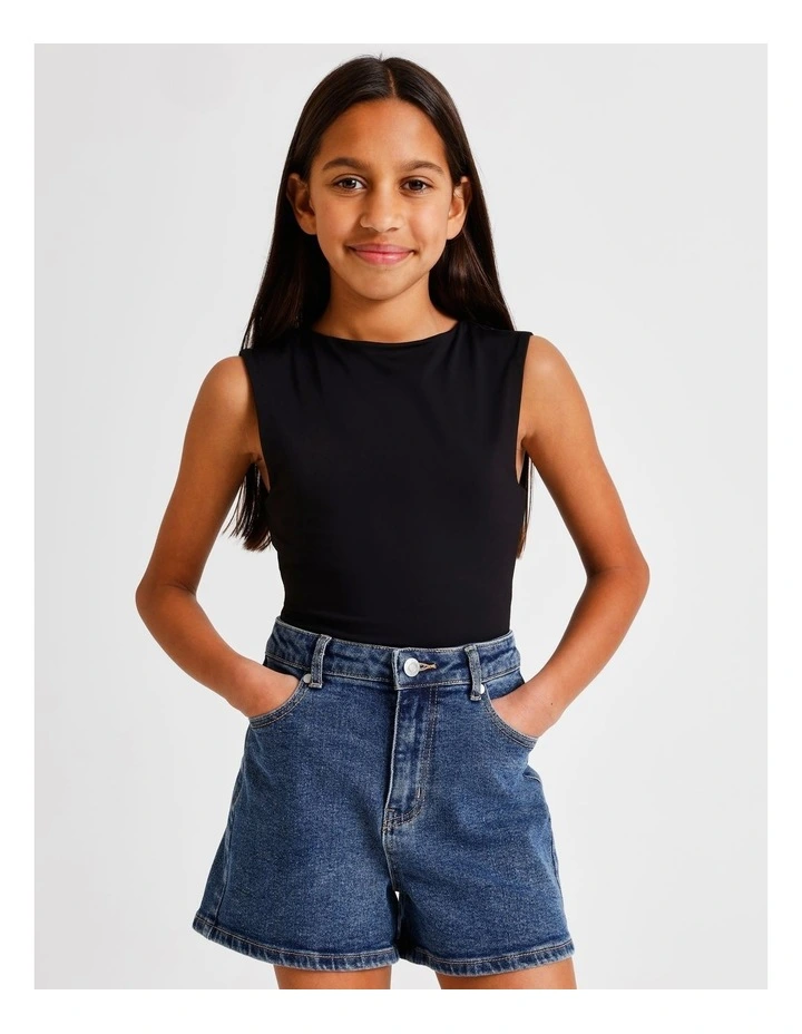 Sleeveless Soft Touch Bodysuit in Black image 1