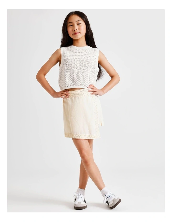 Sleeveless Crochet Tank in Ecru image 2