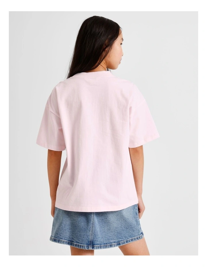 Short Sleeve Slouch Dad Tee in Flower Market and Pink image 5