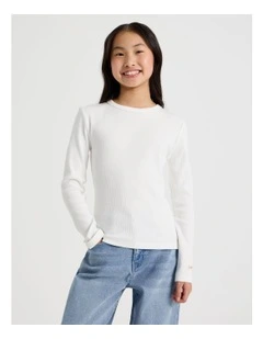 The Edit' Rib Tee in White