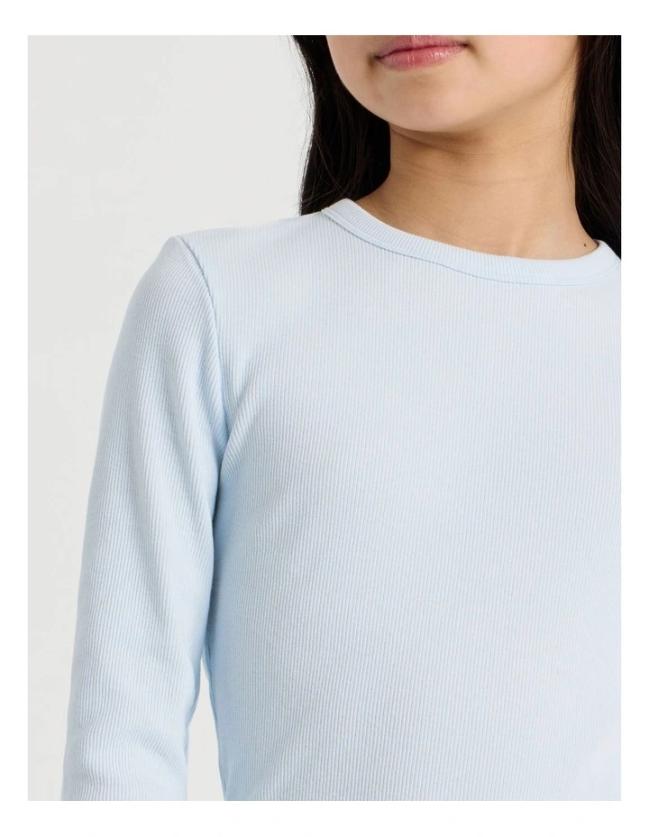 The Edit' Rib Tee in Grey Blue image 3